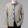 Middle-aged Men's Lapel Jacket Spring and Autumn Thin Business Casual Button Jacket Daddy Mulberry Silk Leader Top