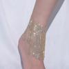 Rhinestone Tassel Anklet European and American Entry Lux Full Diamond Sexy Exaggerated High Heels Accessories Shoe Chain Foot Ornaments