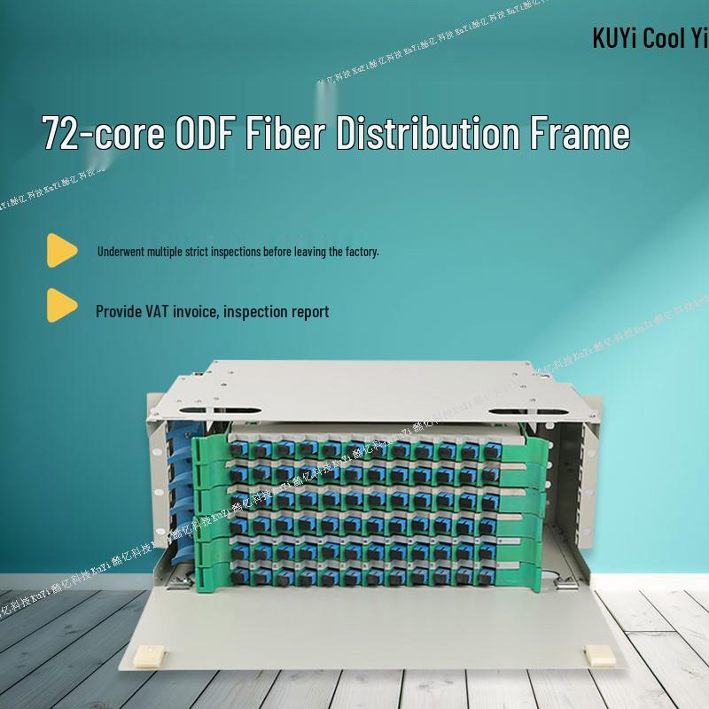 72-Core Fiber Optic Distribution Frame with 19-Inch Integrated Splice & Sub-Rack