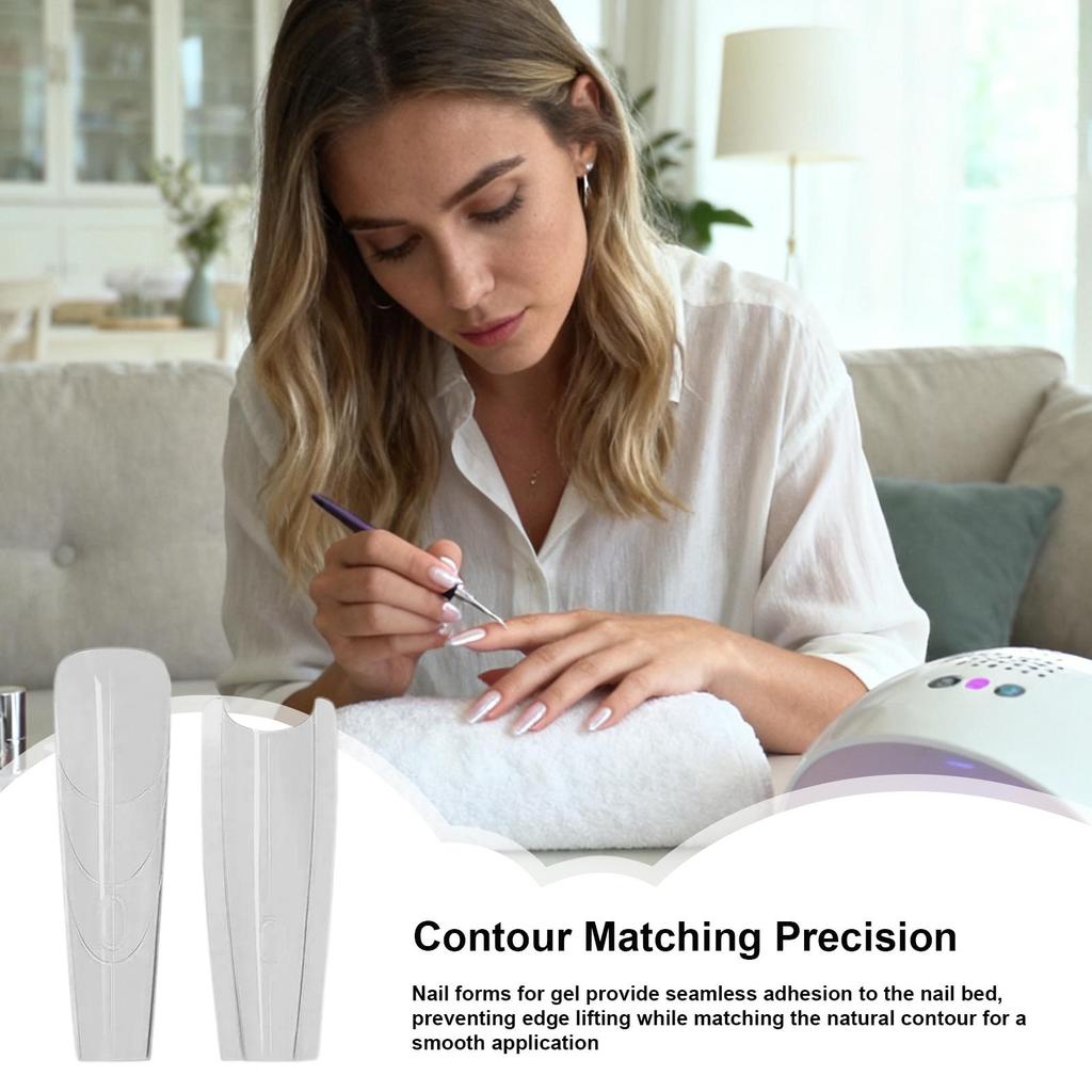 Professional Nail Extension Forms with Sandwich Structure Reusable Nail Tips for DIY Art & Beginners, Home Salon Supplies