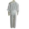 Women's Cotton Linen 2 Piece Sets Casual One Shoulder Half Sleeve Top And Wide Leg Pants Summer Vacation Lounge Outfits