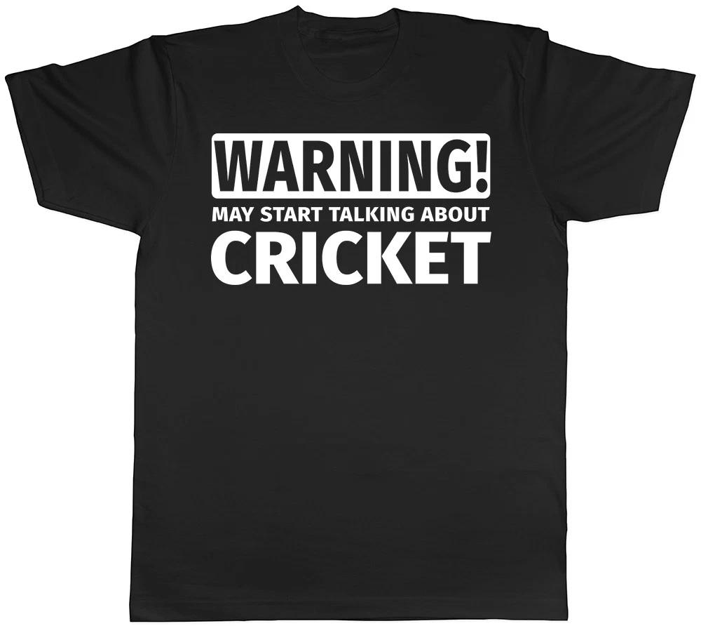 Warning May Start Talking about Cricket Mens Womens T-Shirt L