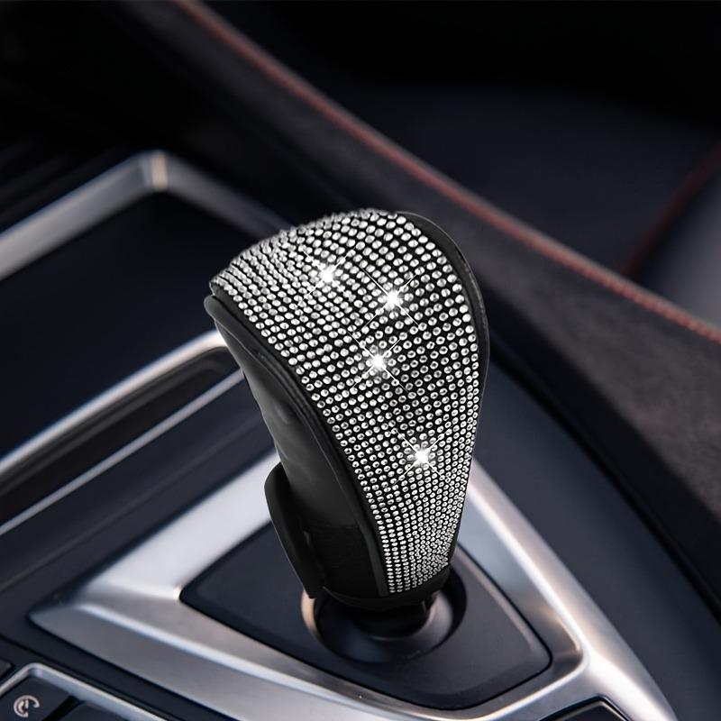 Kristall Diamant Auto Schalthebelknauf Abdeckung, Funkelnder Automatikgetriebe Schalthebel Griff Schutz, Klettverschluss Wicklung Innenraum Dekoration für Frauen Mädchen