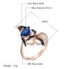 Fashion Blue Natural Zircon Bird Ring For Women Unique  Rose Gold And Black Gold Plating Daily Fine Animal Jewelry