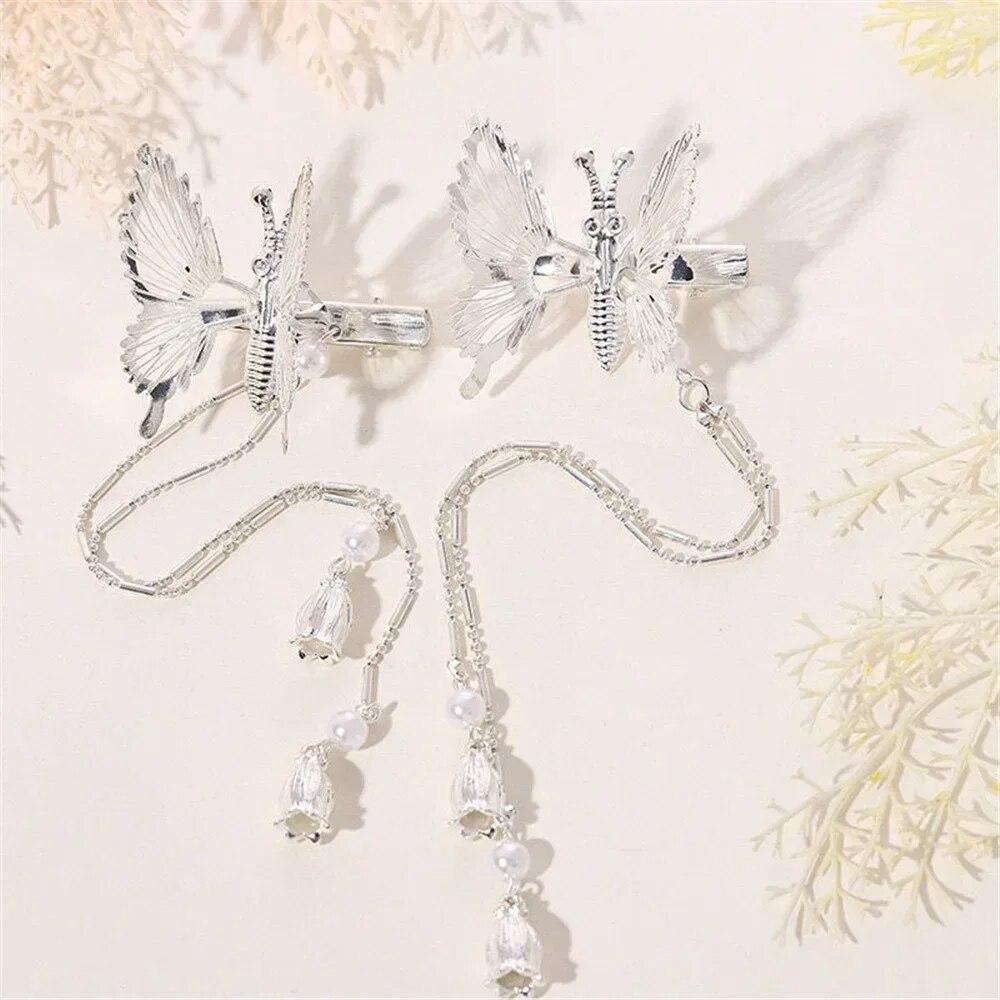 2 stk skjelvende sommerfugl sideklips Moving Butterfly Hårnål Dusk Dame Vintage Elegant Butterfly Hårnål Hodeplagg Styling Tool