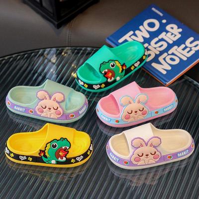 Boys' Cartoon Dragon Slippers: Soft Non-Slip Sandals for Big Kids & Babies At Home