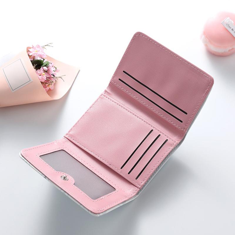 Women Short Wallet Pu Leather Simple Multi-Card Slot Coin Purses Student Cute Triple Fold Wallet High Quality Student Wallet
