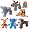 Plush Dog Toy Squeaky Stuffed Animal Dog Chew Toy Cute Animal Design Puppy Teething Toy
