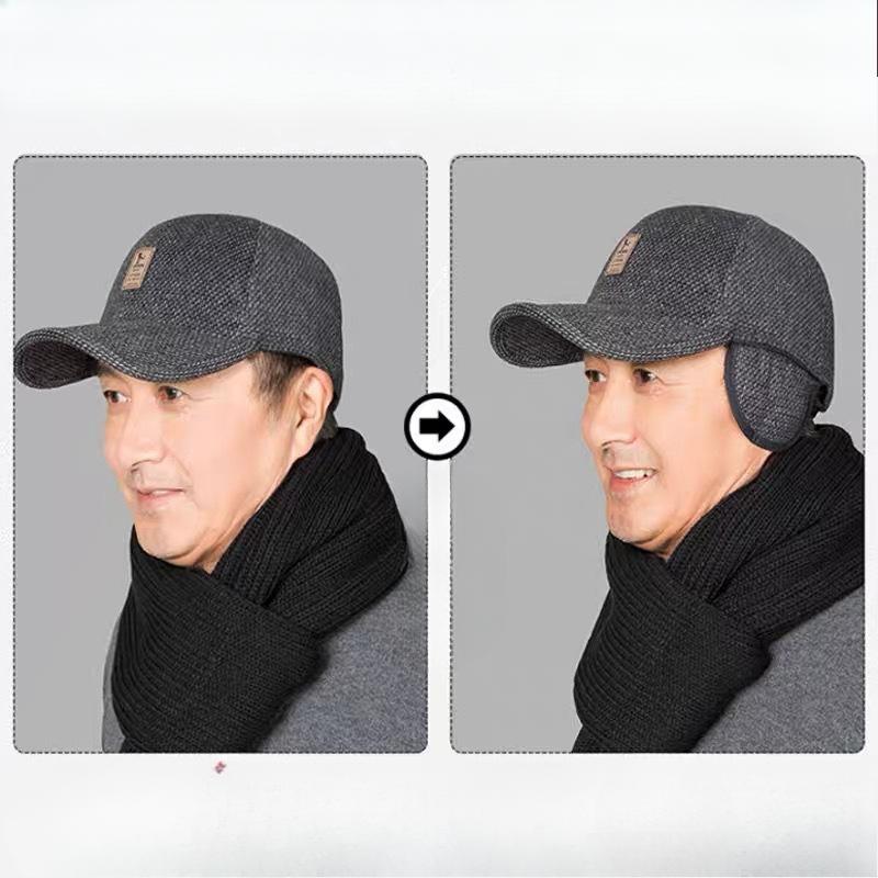 Winter Men's Warm Middle-aged and Elderly Hats Fashion Outdoor Thickened Ear Caps Old Man Baseball Caps