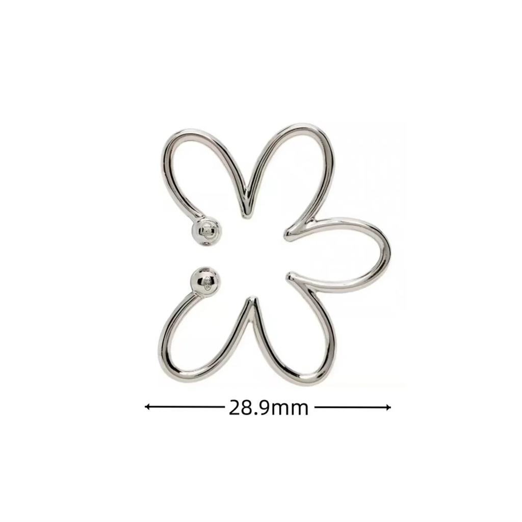 1PC Trendy Creative Hollow Flower Ear Cuff Exaggerated Fake Pierced Earring Ear Bone Clip for Women Girls Aesthetic Jewelry Gift