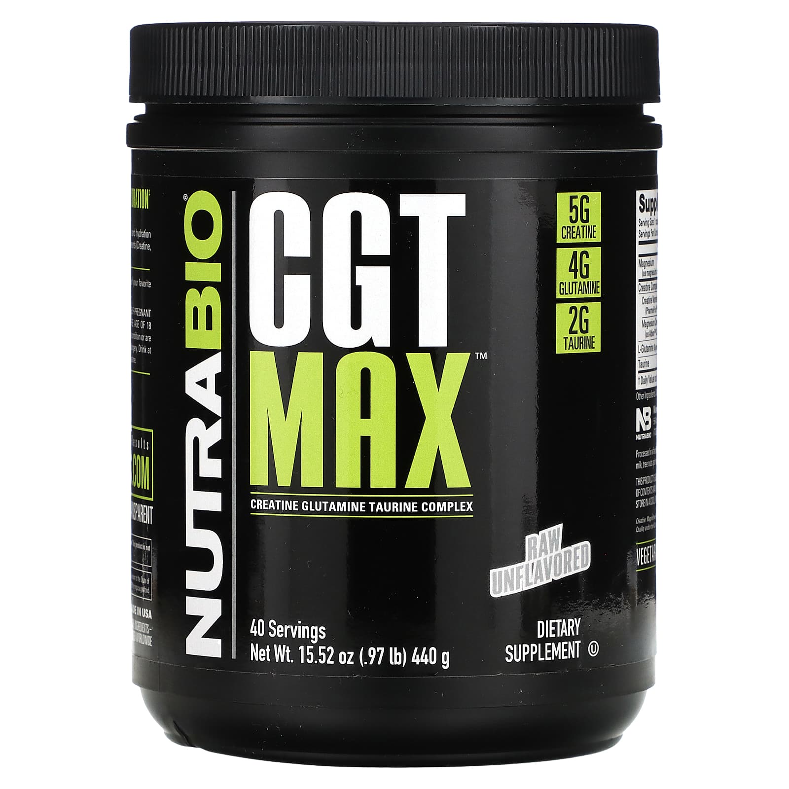

NutraBio, CCT MAX, unflavored, 0.97 lb (440 g)