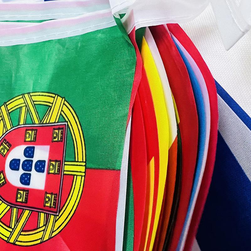2022 Qatar World Cup String Flag Bunting 32 Countries Hanging Flags For Garden Restaurant Party
