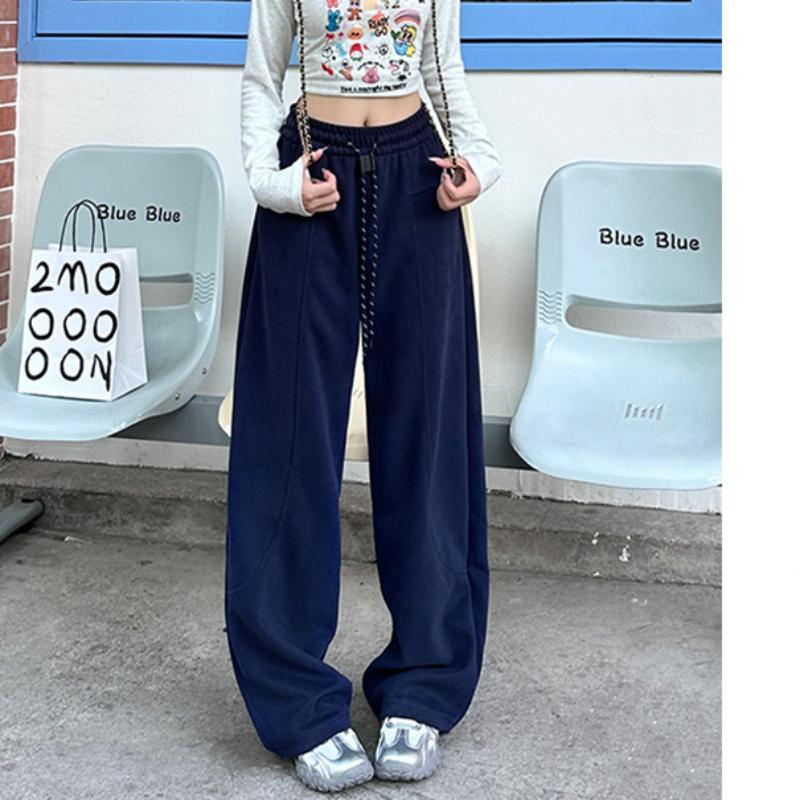 Elastic Waist Casual Banana Pants for Women In Fall New Slim and Loose Wide-leg Pants Versatile Straight-leg Pants
