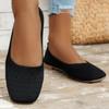 Fashion Women Flat Shoes Solid Color Square Toe Office Shoes Casual Breathable Ballet Soft Mesh Mules Shoes Women Loafers Size 36-43