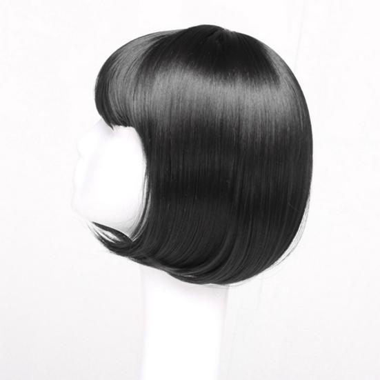 Dámské boboo paruky s ofinou Přirozený vzhled Hedvábný krátký příčesek s dlouhou životností Móda Nadýchaná černá/hnědá paruka Pokrývka hlavy Produkt do vlasů