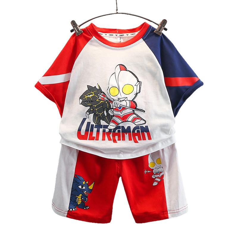 Trendy Ultraman Boys Summer Outfit For Kids Stylish Two-piece Set For Ages 3 To 8