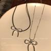 Travel~ Simple Bow Sweater Chain with Unique Personality, Niche Necklace, Women's Light Luxury High-end Collarbone Chain
