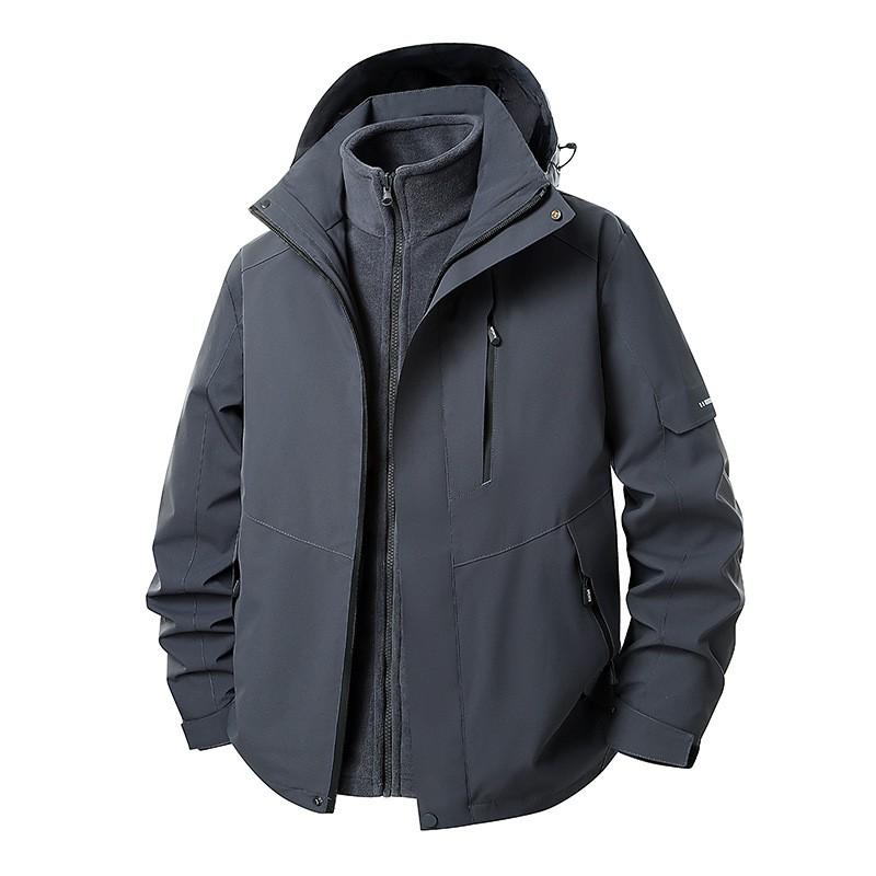 Womens Mens 3 In 1 Detachable Winter Hiking Jacket Waterproof Windproof Outdoor Camping Trekking Coat