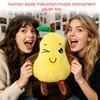 Interactive Plush Musical Toy with Motion Sensor Pear Shaped Design Soft Fabric for Kids Play and Learning Activities