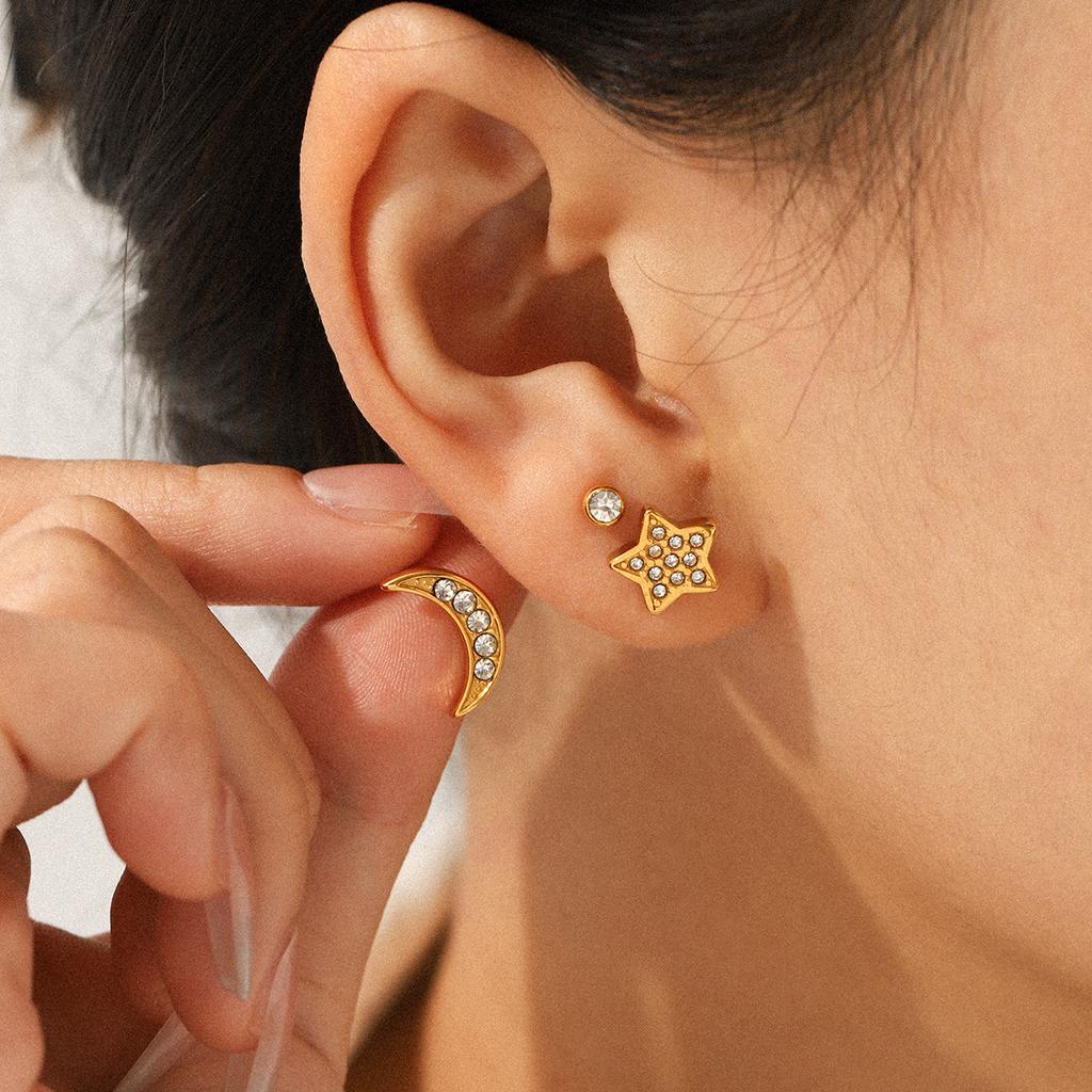 Luxury Light Luxury Earrings Set Versatile Zircon Studs And Pearl Flower Dangle Earrings