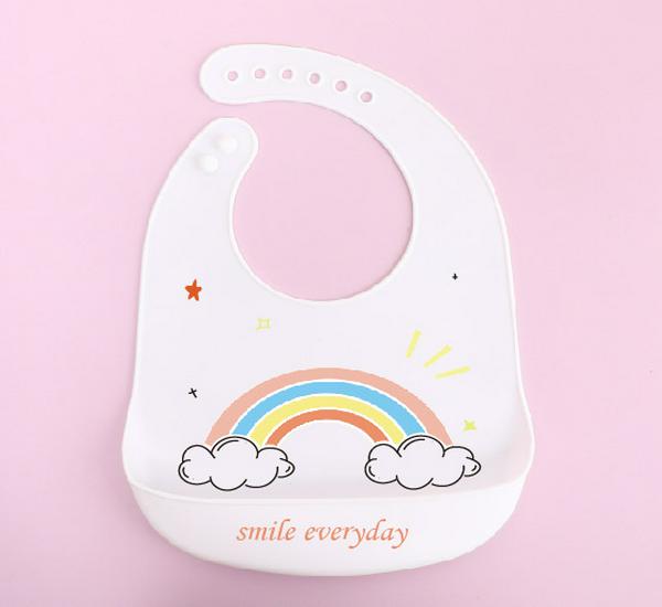 Waterproof Silicone Baby Bib - Large, Wash-Free, Drool & Meal Bib for Newborns and Children