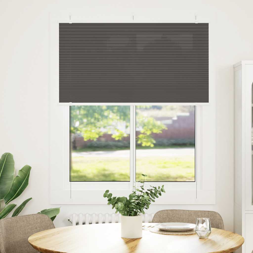 Black Pleated Roller Blind 105X150 Cm Fabric Width 104.4 Cm