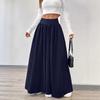 2026 Solid Color High Waist Pleated Skirt: Autumn Drape, Tummy Control, Mid-Length, Casual