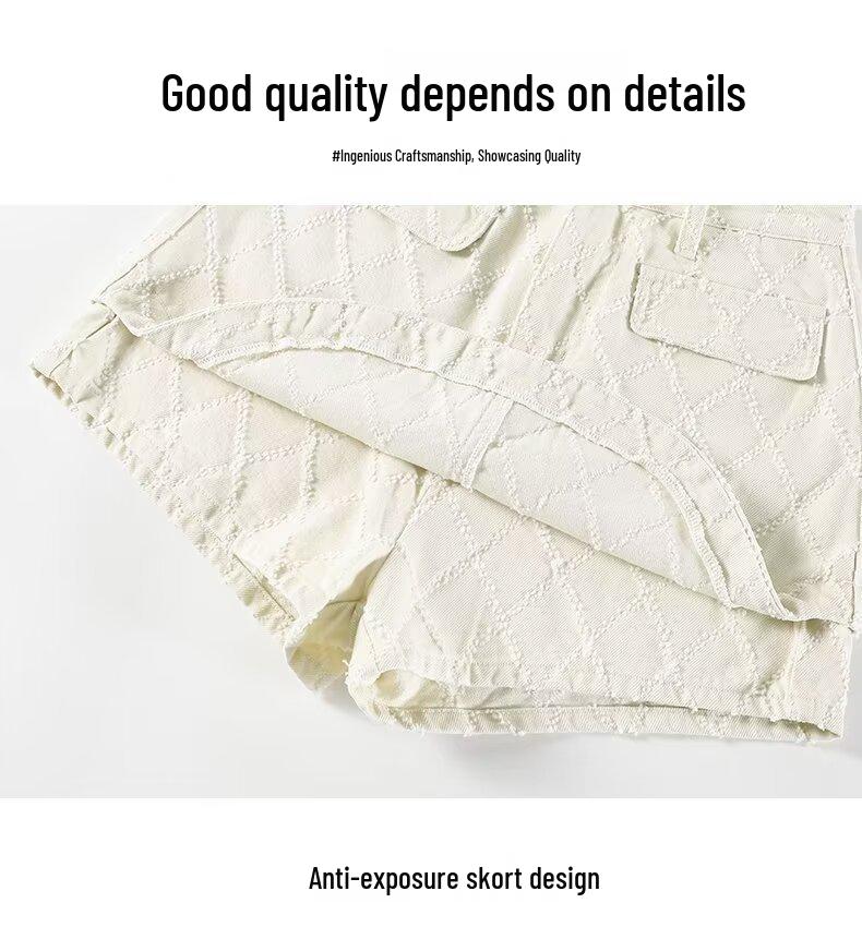 2025 Trendy High Waist White Denim A-line Bodycon Mini Skirt for Women