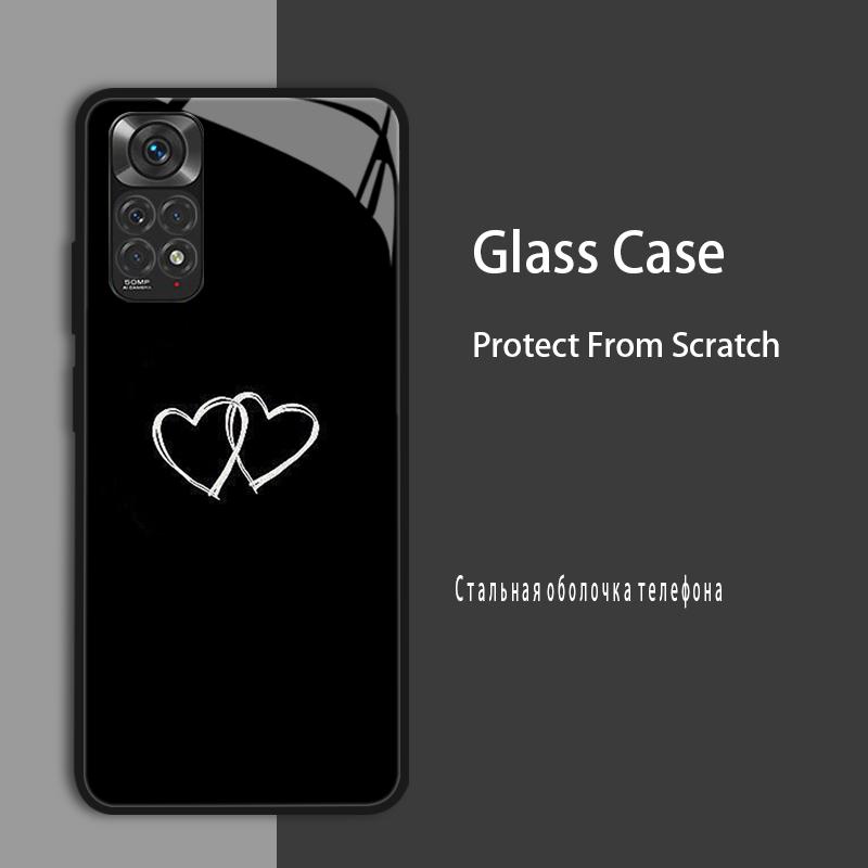 For Redmi Note 11 Case Cover Tempered Glass Case Hard Coque Bumper For Xiaomi Redmi Note11 Note 11 Pro 5G 4G 11s Protect Case