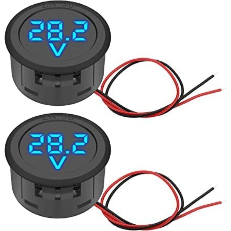 

2 шт. DC 4-100V Вольтметр Цифровий дисплей Вольтметр зі світлодіодним дисплеєм Вимірювач напруги для автомобіля для мотоцикла Вантажівка Кемпер Караван Морський ATV UTV 3.38*3*1.84cm,2Pcs синій