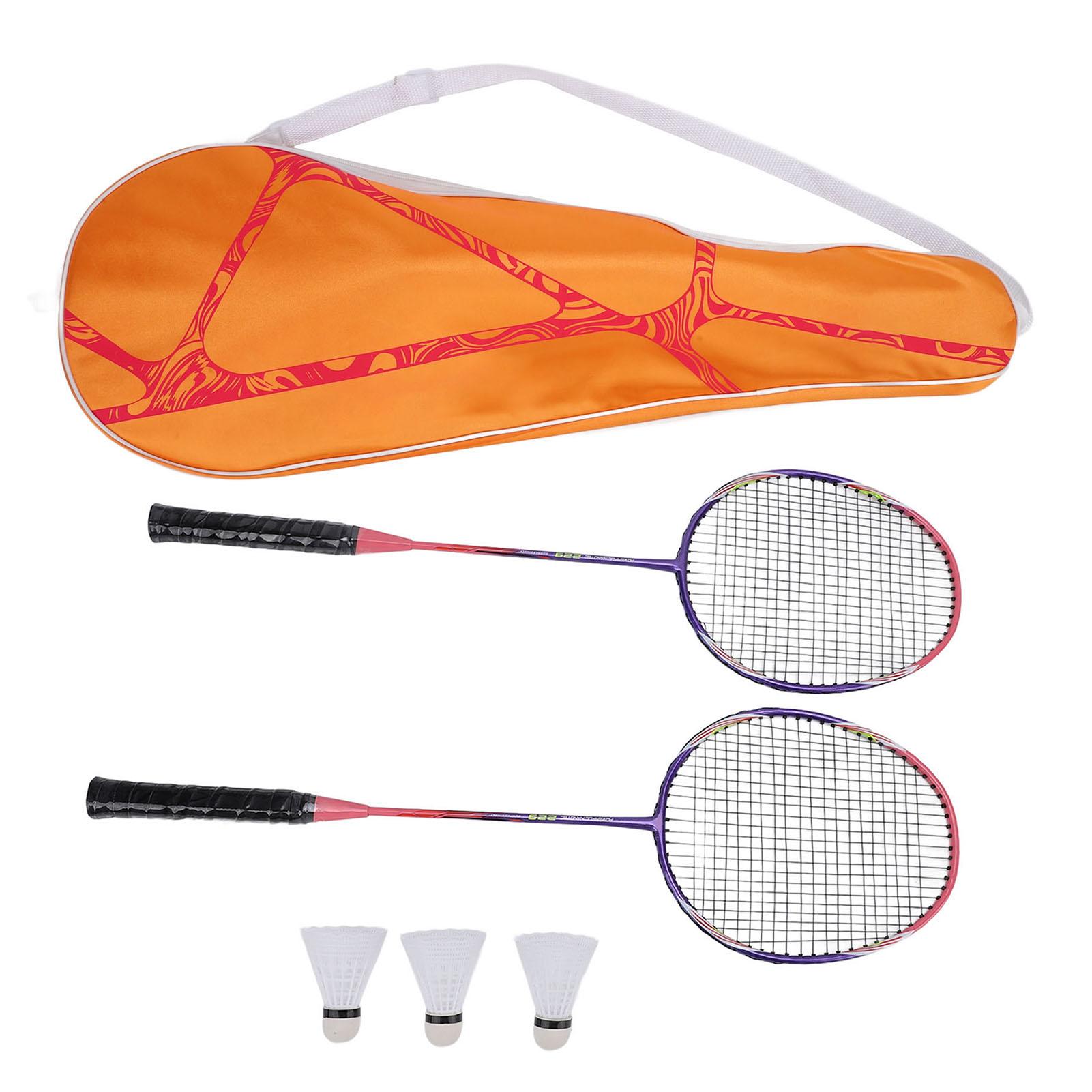 

Набор ракеток для бадминтона для тренировок на открытом воздухе во дворе, включающий 2 ракетки 3 нейлоновые ракетки для бадминтона Shu Pink Purple