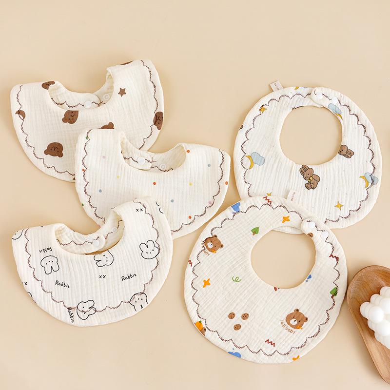 Six-Layer Baby Crinkle Cloth Bib - Soft, Absorbent & Anti-Spit-Up for Newborns