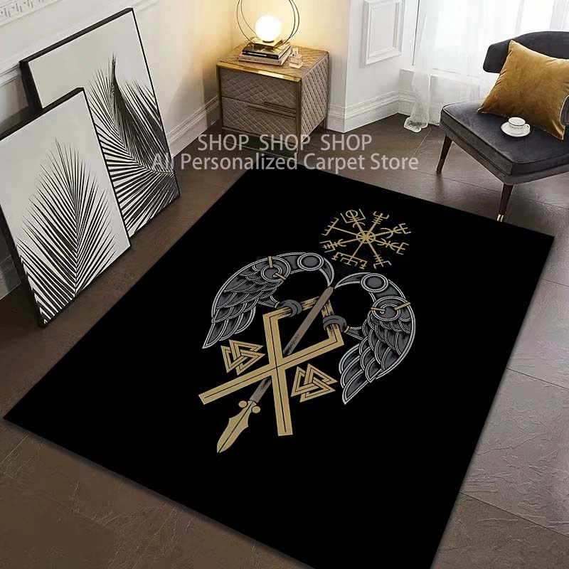 3D Pringting Viking Totem Theme Carpet Living Room Bedroom Sofa Office Large Area Decorative Mat Kids Play Rugs Christmas Gifts