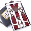 Men's Six-Clip Jacquard Wide Suspenders with Printed Webbing