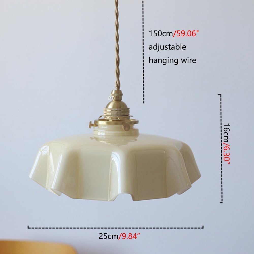 White Milk Glass Farmhouse Pendant Lights Brass Flower Shape Green Hanging Ceiling Lamp Kitchen Island Nordic Modern French Blue Chandelier Pink