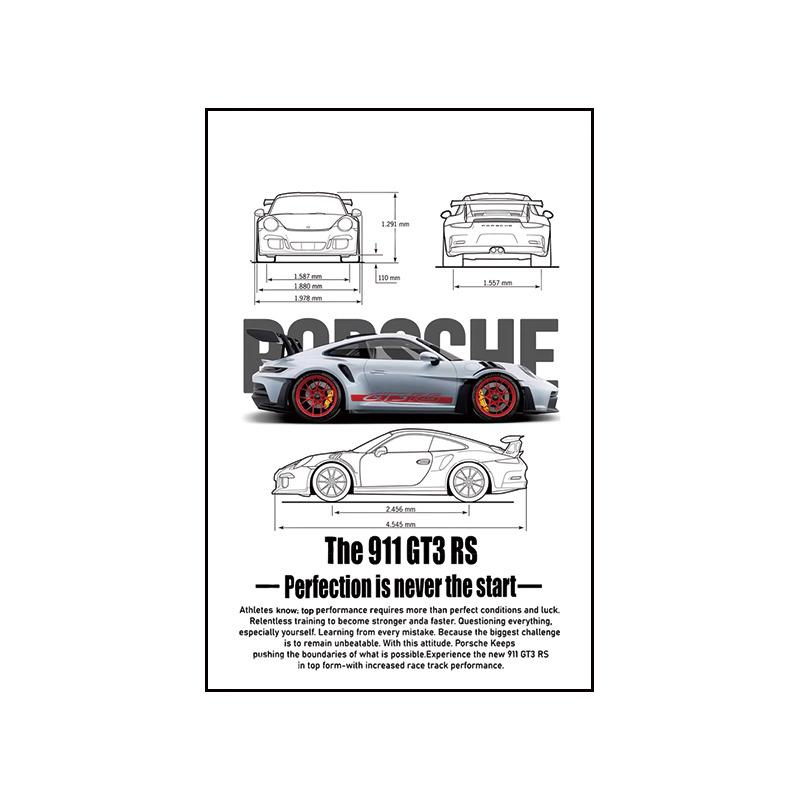 Pittura su Tela Poster a Tema Auto Pittura Decorativa Soggiorno Camera da Letto Stanza E-sport Murale da Corsa Supercar GTR