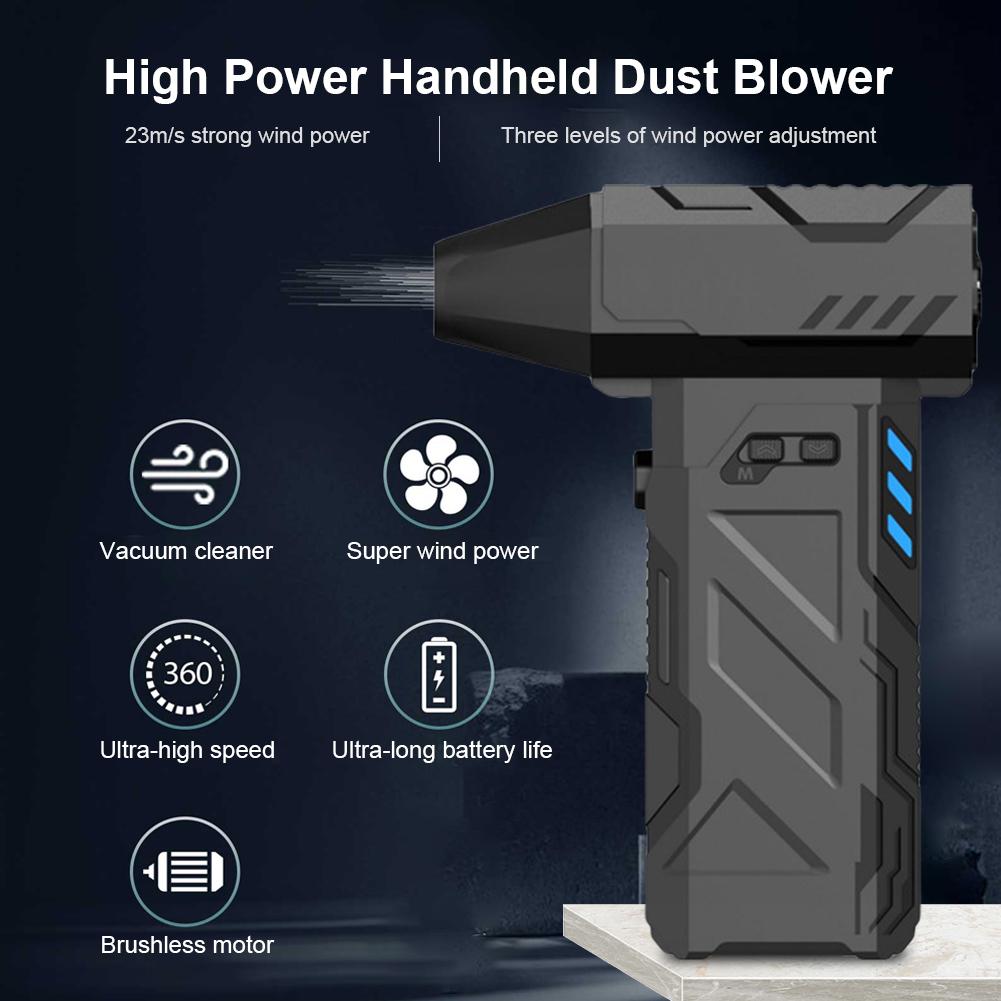 13000RPM Jet Dry Mini Blower Rechargeable Electric Air Duster 3 Speeds Portable Turbo Jet Fan for Cleaning Computer Keyboards