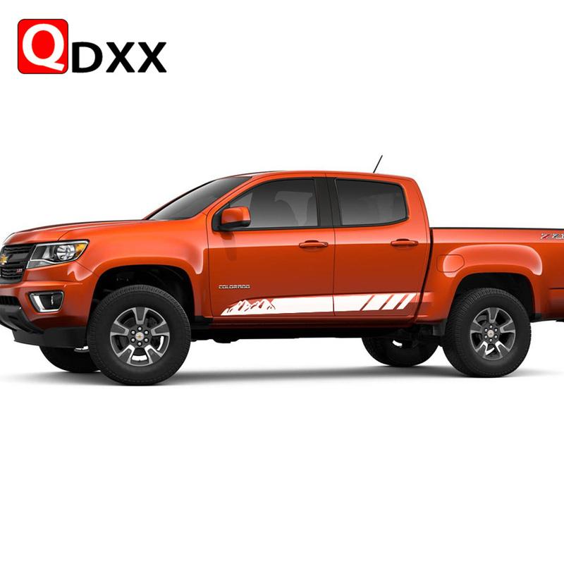 Pickup Door Side Decals For VW Amarok Chevrolet Colorado Isuzu D-Max Car Stickers Truck Stripes Vinyl Decor Cover Accessories