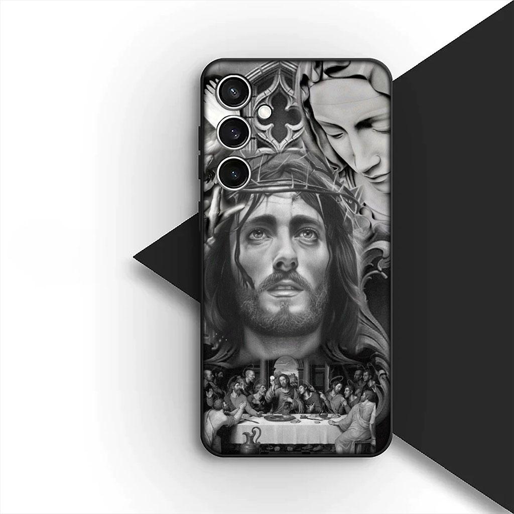 Phone Cover for OPPO A18 A16 A80 A40 A17 A15 A38 A78 A79 A54 A57 A58 A60 4G 5G Casing Soft Case God Jesus Judah Jehovah Cross