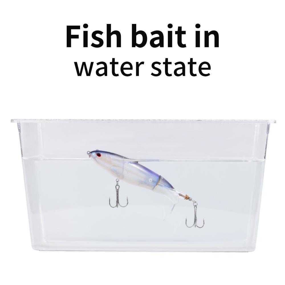 10Pcs 13g/100mm Whopper Fishing Lure for Bass Popper Top Water Fishing Lures with Floating Rotating Tail Barb Treble Hooks Kit