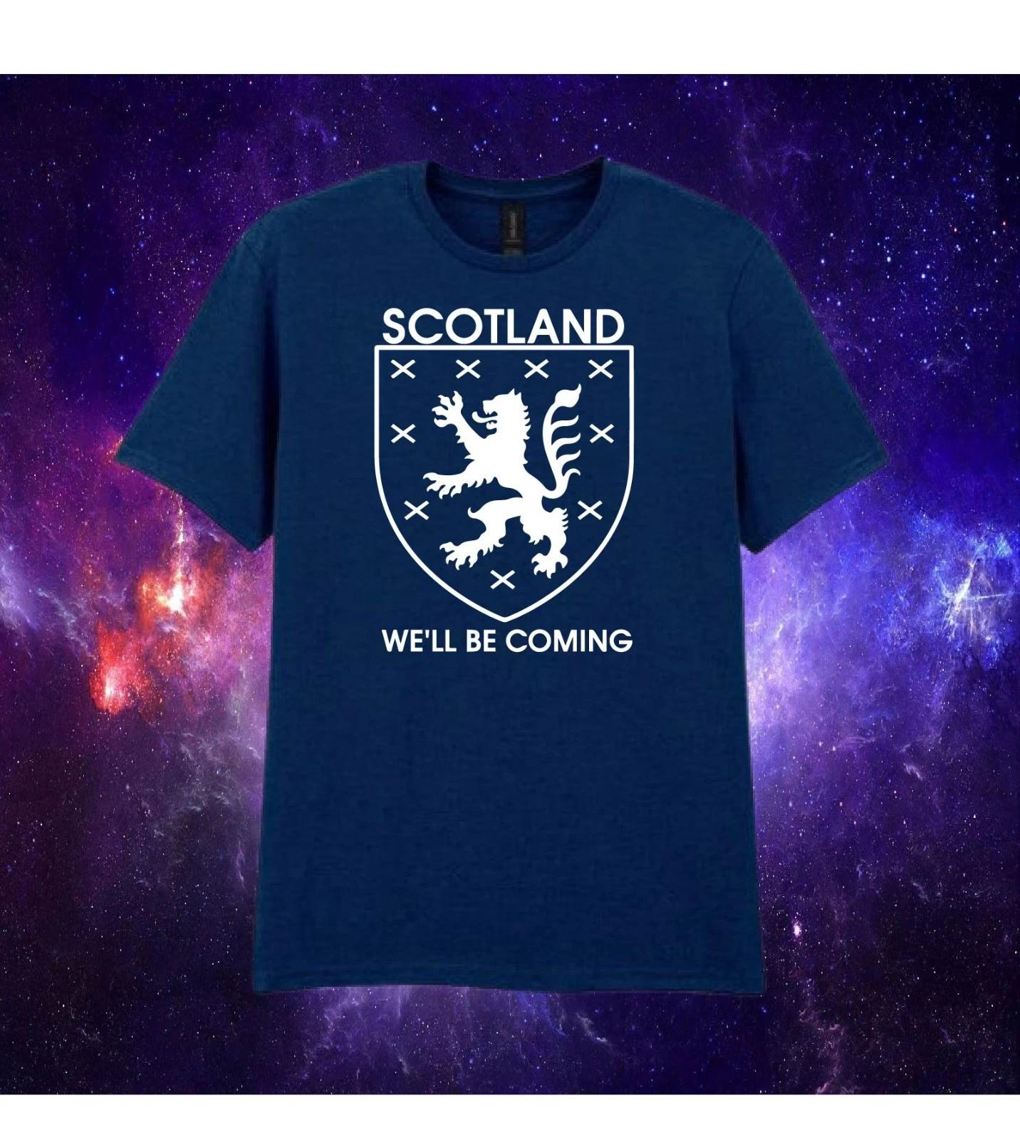 Scotland We ll Be Coming Word Cup Football Kids/Adults Unisex Top T-shirt Tee S