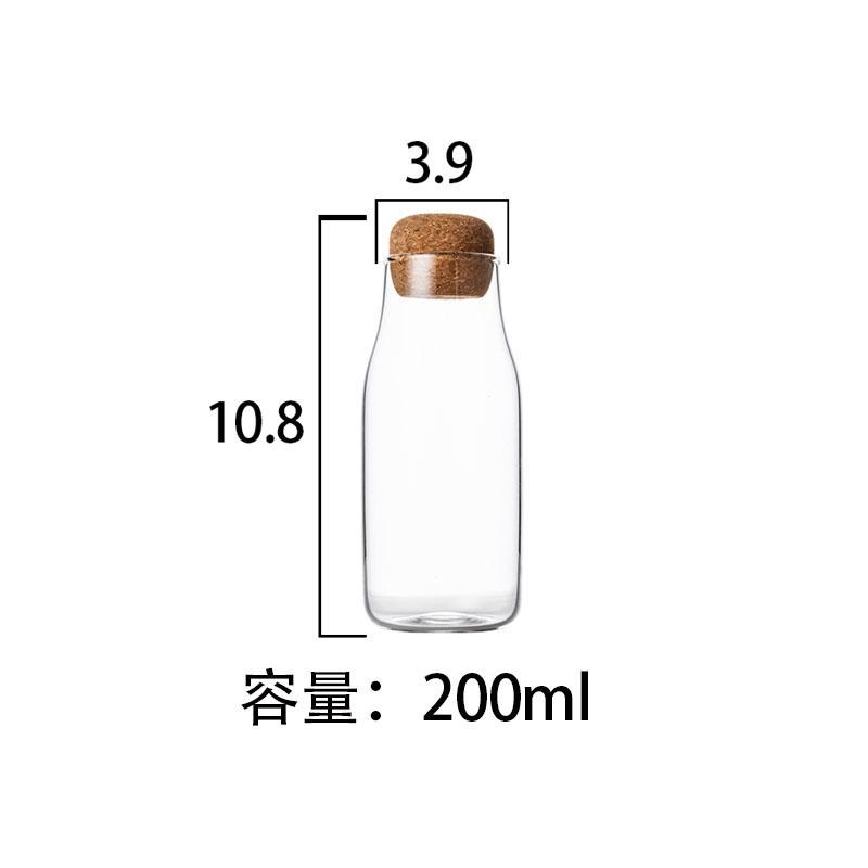 Cork Stopper Transparent High Borosilicate Glass Storage Bottle Sealed Can Tea Can Coffee Bean Storage Bottle Kitchen Supplies