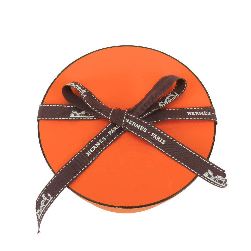 Used HERMES scarf Pleated curry silk Orange SERENITE