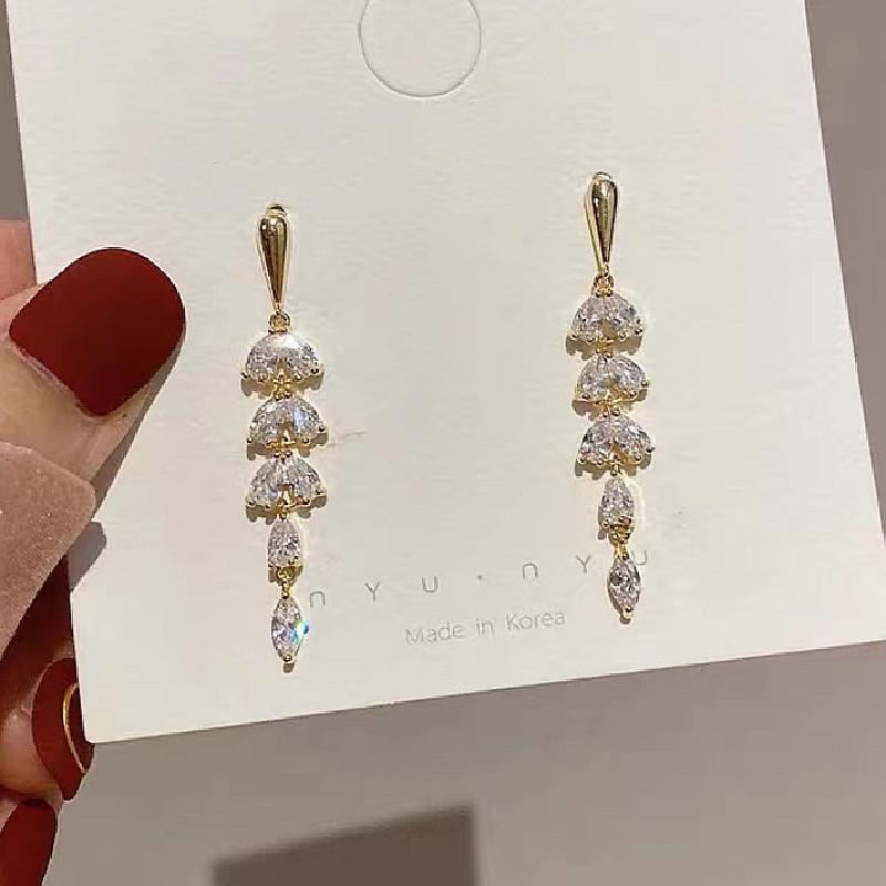 S925 Silver Leaf Tassel Earrings - Trendy 2022 Niche Design