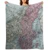 Norway and Sweden, vintage map Throw Blanket Winter beds Blankets For Baby Plush Beach Blankets
