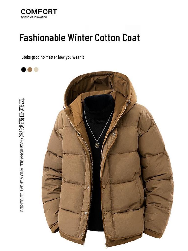 Japanese Style Trendy Cotton Hooded Jacket - Winter Retro Couple's Casual Wear