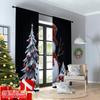 2pcs 2D flat printing Christmas Scene Curtain Happy Snowman Christmas Ornaments Fabric Without Electricity Family Party Use for