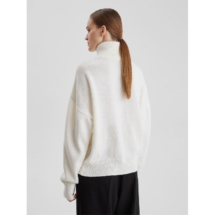 Knitted Lady'S Sweater Stand Collar Drop Shoulder Sleeves Loose Oversized Zippers Fluffy Pullover Autumn Casual Jumper