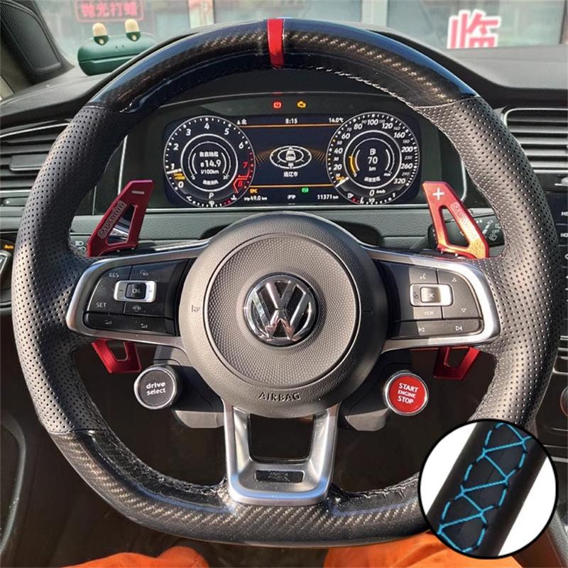Coprivolante Auto Fibra di Carbonio Pelle Per Volkswagen VW Golf 7 GTI Golf R MK7 VW Polo GTI Scirocco 2015 2016 Interno