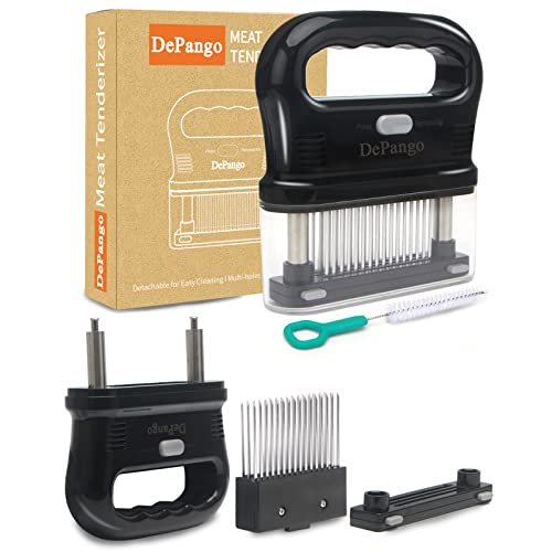 

DePango Meat Tenderizer with 48 Heavy-Duty Stainless Steel Blades for Steaks, Chicken Breasts, Pork Chops, and Beef Briskets, Removable and Dishwasher